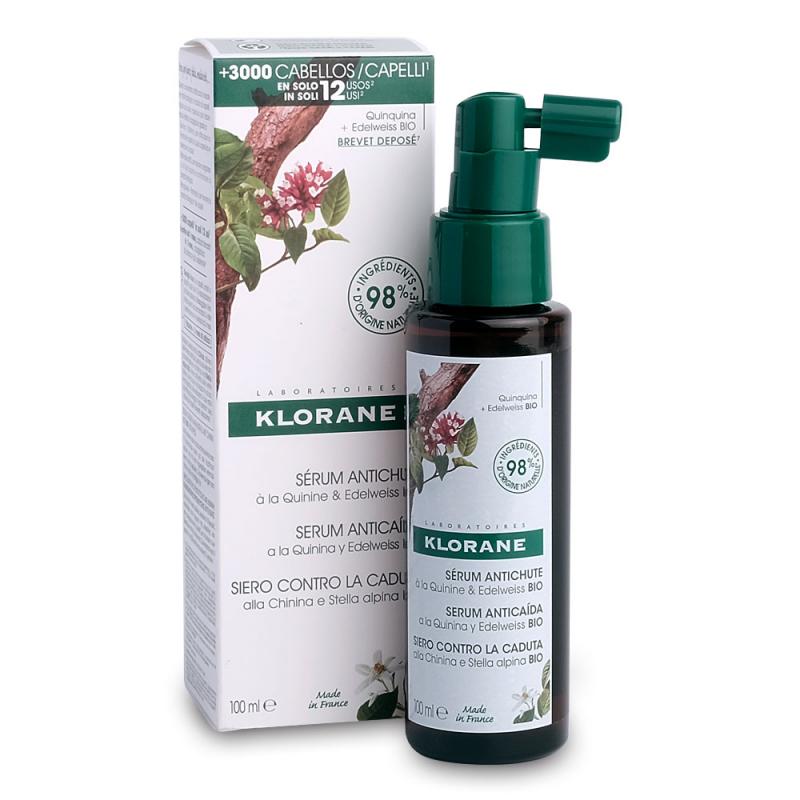 KLORANE SERUM ANTICAIDA A LA QUININA Y EDELWEISS BIO 1 FRASCO CON PULVERIZADOR 100 ML