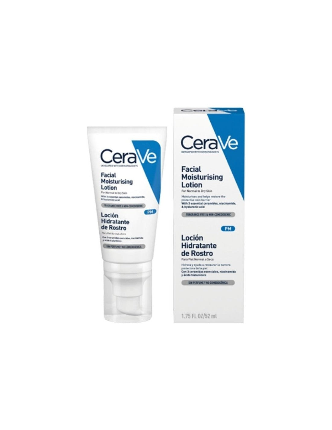 CERAVE LOCION HIDRATANTE DE ROSTRO PIEL NORMAL 1 ENVASE 52 ML