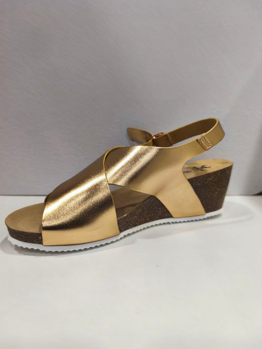 Suecos Ros sandalia champan talla 38 - lateral