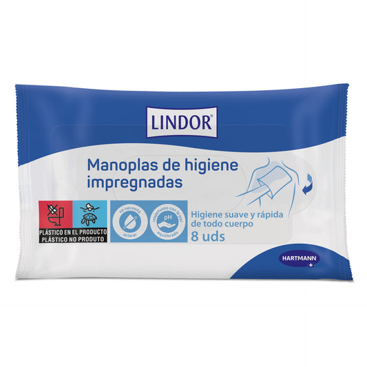 Lindor Manoplas de Higiene Impregnadas 8 uds