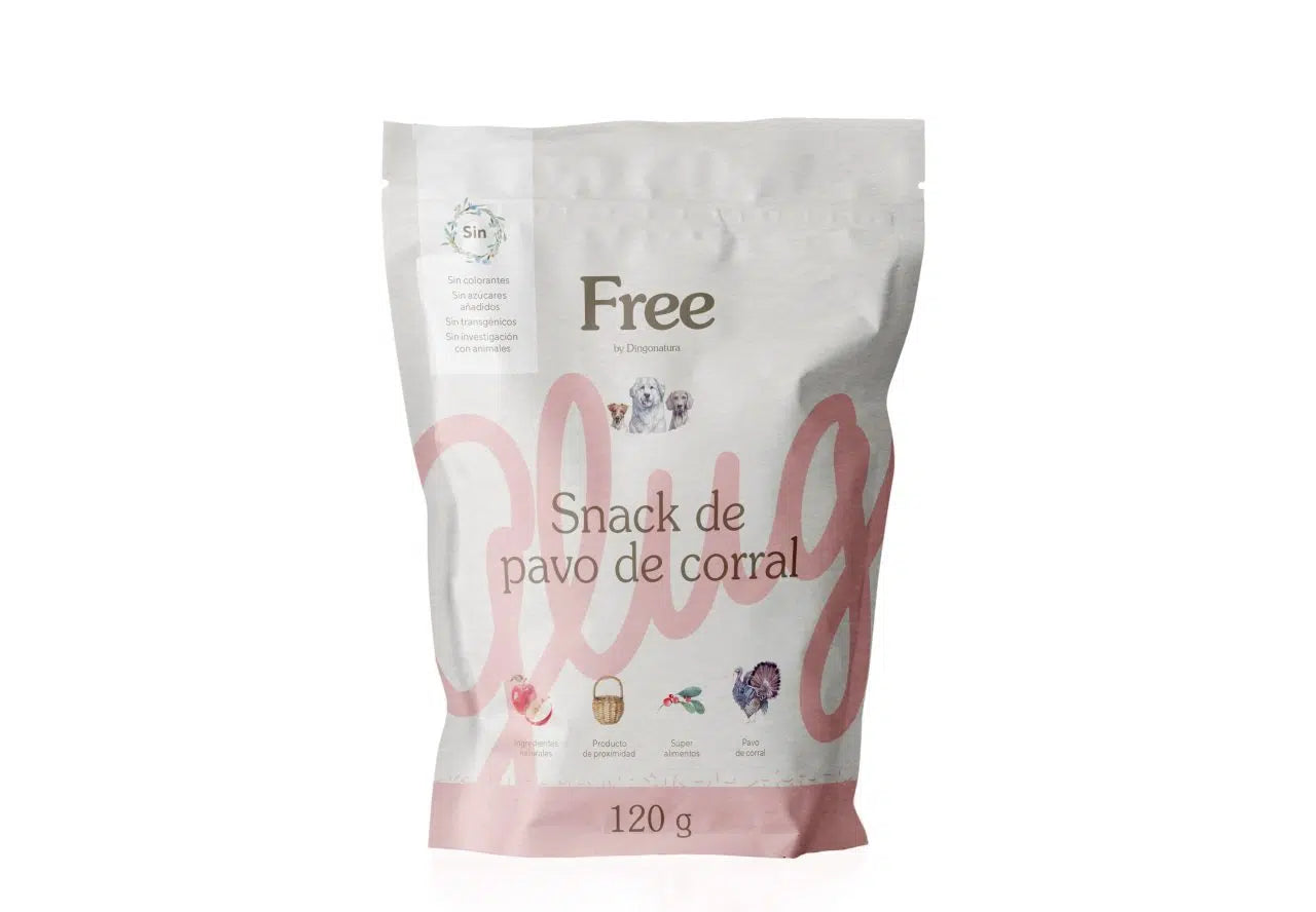 DINGONATURA FREE SNACK PARA PERROS DE PAVO DE CORRAL 120g