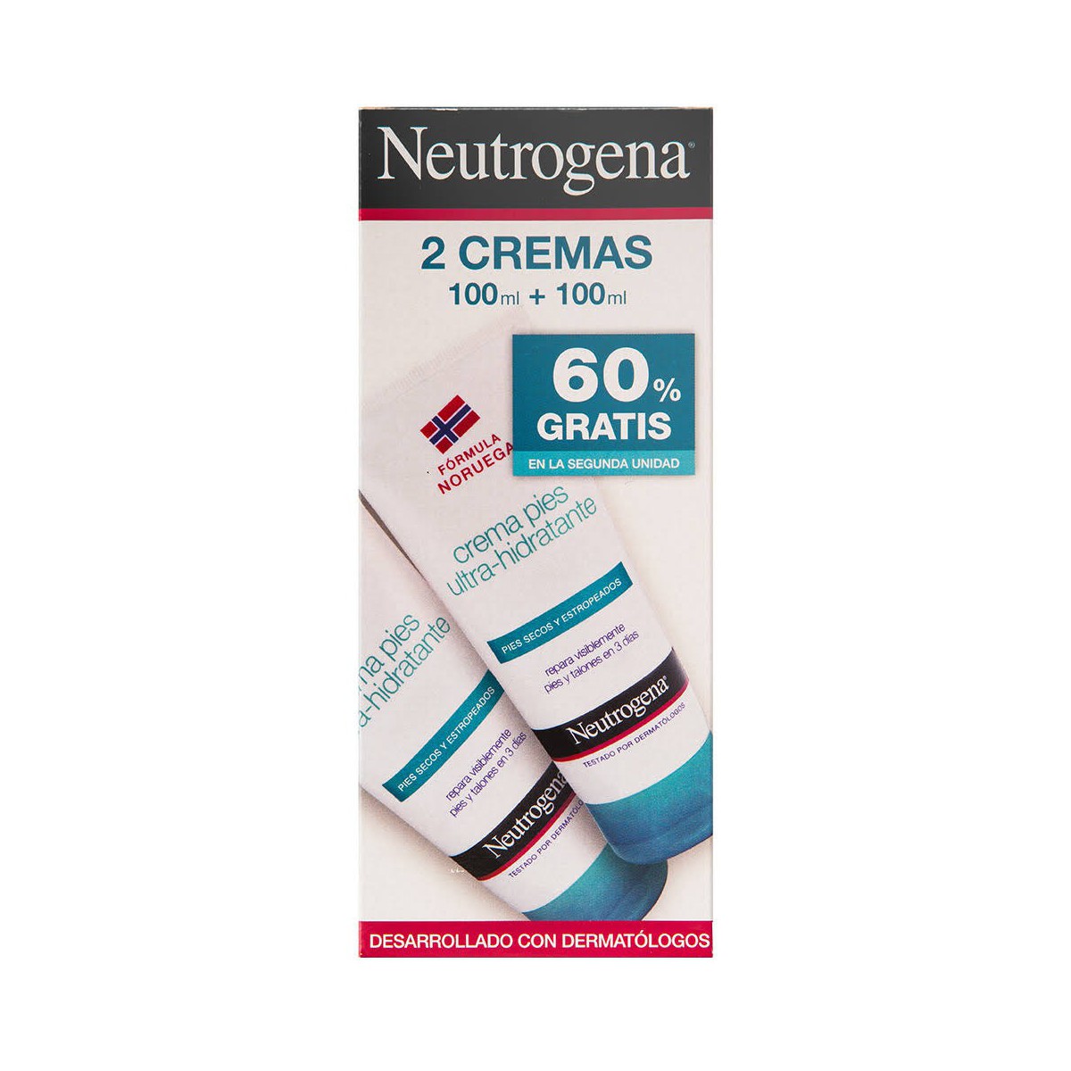 NEUTROGENA FORMULA NORUEGA PIES CREMA ABSORCION INMEDIATA 2 TUBOS 100 ML DUPLO