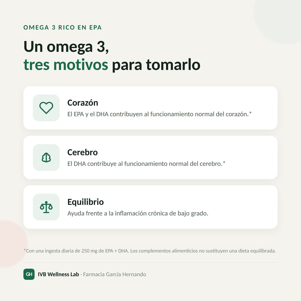 Omega 3 rico en EPA: corazón, cerebro y equilibrio frente a la inflamación