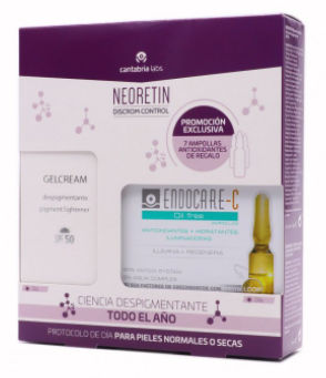NEORETIN Discrom Control - Promoción: Gel Cream + 7 ampollas antioxidantes de regalo.